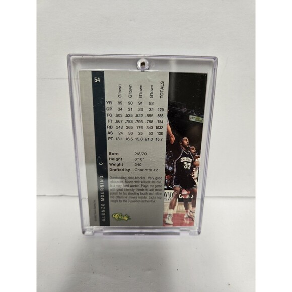 1992 Classic Four Sport Alonzo Mourning Rookie Draft Pick Collection #54 RC - Picture 2 of 3
